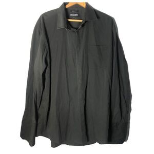 STACY ADAMS Shirt, Regular Fit, Black Size 17.5/34/35